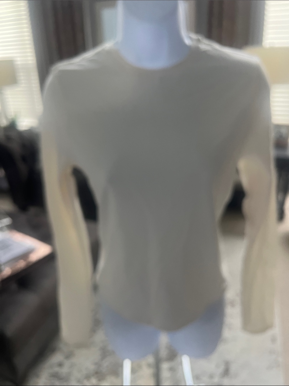 SKIMS Cream Crew Neck Lightweight Sweater